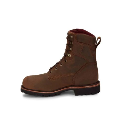 MEN'S WATERPROOF WORK BOOTS - STEEL TOE-BROWNSelect Color: Brown | CHIPPEWA - Click Image to Close