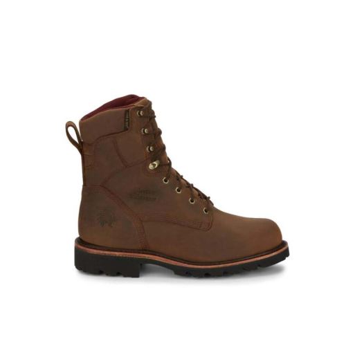 MEN'S WATERPROOF WORK BOOTS - SOFT TOE-BROWN | CHIPPEWA - Click Image to Close