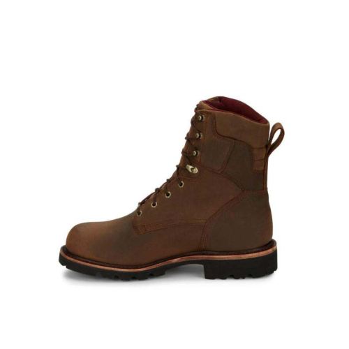 MEN'S WATERPROOF WORK BOOTS - SOFT TOE-BROWN | CHIPPEWA - Click Image to Close