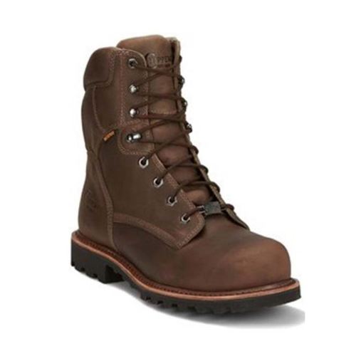 MEN'S BOLVILLE FOSSIL WATERPROOF WORK BOOTS - NANO COMPOSITE TOE-BROWN | CHIPPEWA - Click Image to Close