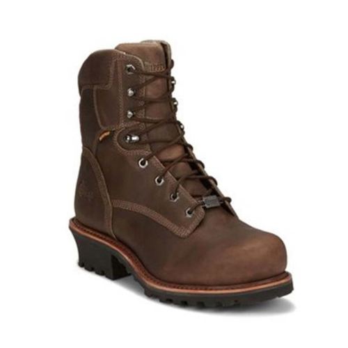 MEN'S BOLVILLE WATERPROOF WORK BOOTS - NANO COMPOSITE TOE-BROWN | CHIPPEWA - Click Image to Close