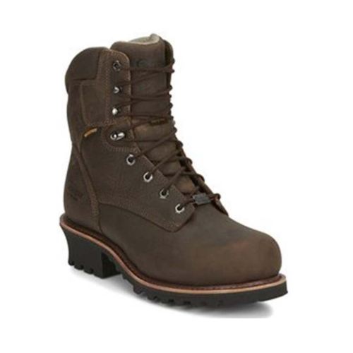 MEN'S BOLVILLE WATERPROOF WORK BOOTS - NANO COMPOSITE TOE-BROWN | CHIPPEWA - Click Image to Close