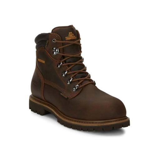 MEN'S INSULATED COMPOSITE TOE 6" WATERPROOF WORK BOOTS-BARK | CHIPPEWA - Click Image to Close