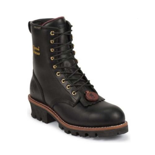 MEN'S SPORTILITY 8" INSULATED LOGGER WATERPROOF WORK BOOTS-BLACK | CHIPPEWA